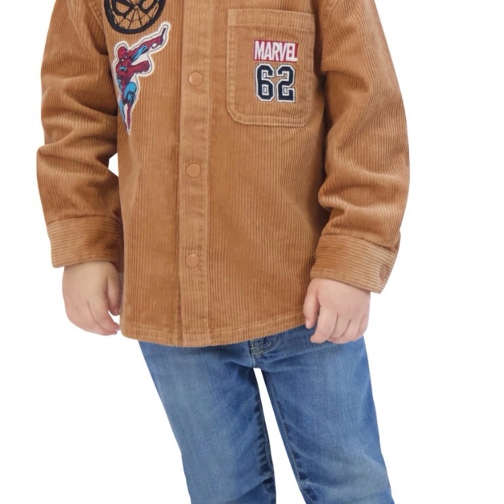 Marvel Kids Tan Corduroy Jacket with Patches